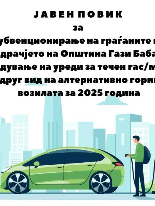 Гази Баба ќе плаќа 50 отсто од трошоците за вградување плин во автомобилите