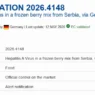 Во српско замрзнато овошје, Германија пронашла вирус Хепатитис А