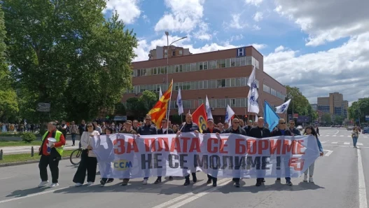 ССМ го одржа Првомајскиот протест, Трендафилов изрази незадоволство од малото присуство